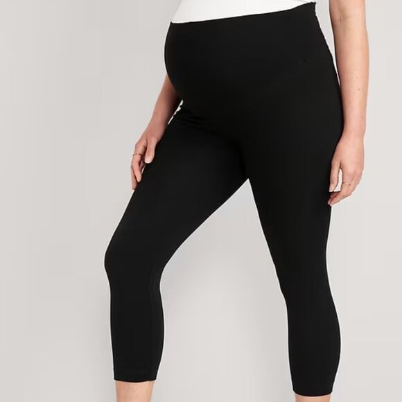 Old Navy Maternity XL 2-Pack Full-Panel Cropped Leggings Black New - Picture 15 of 16